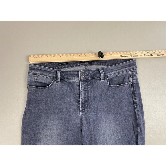 Talbots Size 10 Flawless Five Pocket Jeans Slim Ankle Raw Hem Gray Curvy 34x30 - Picture 9 of 16